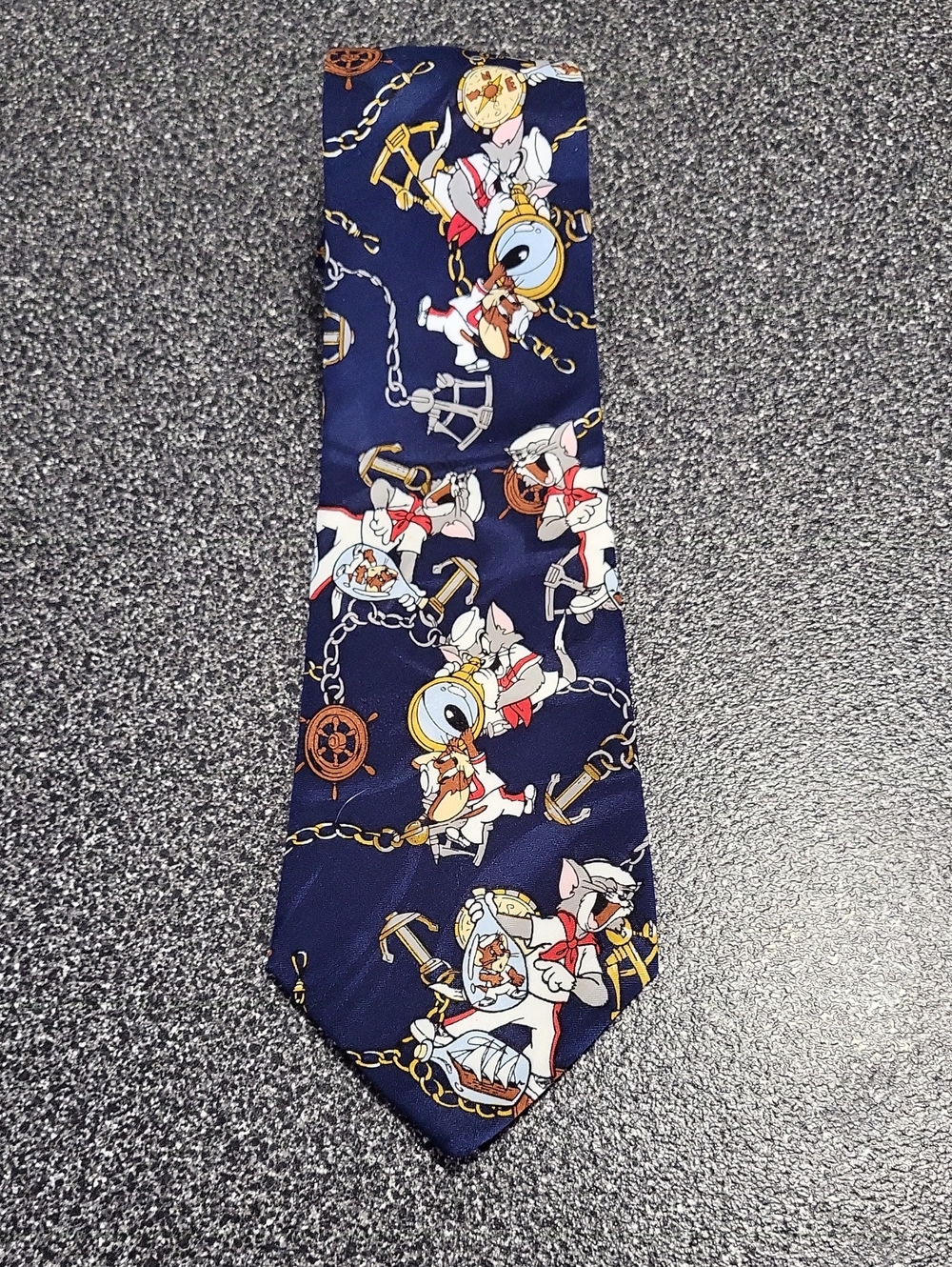 Vintage 90's Lakeside Apparel Men's Tie Tom & Jerry Blue